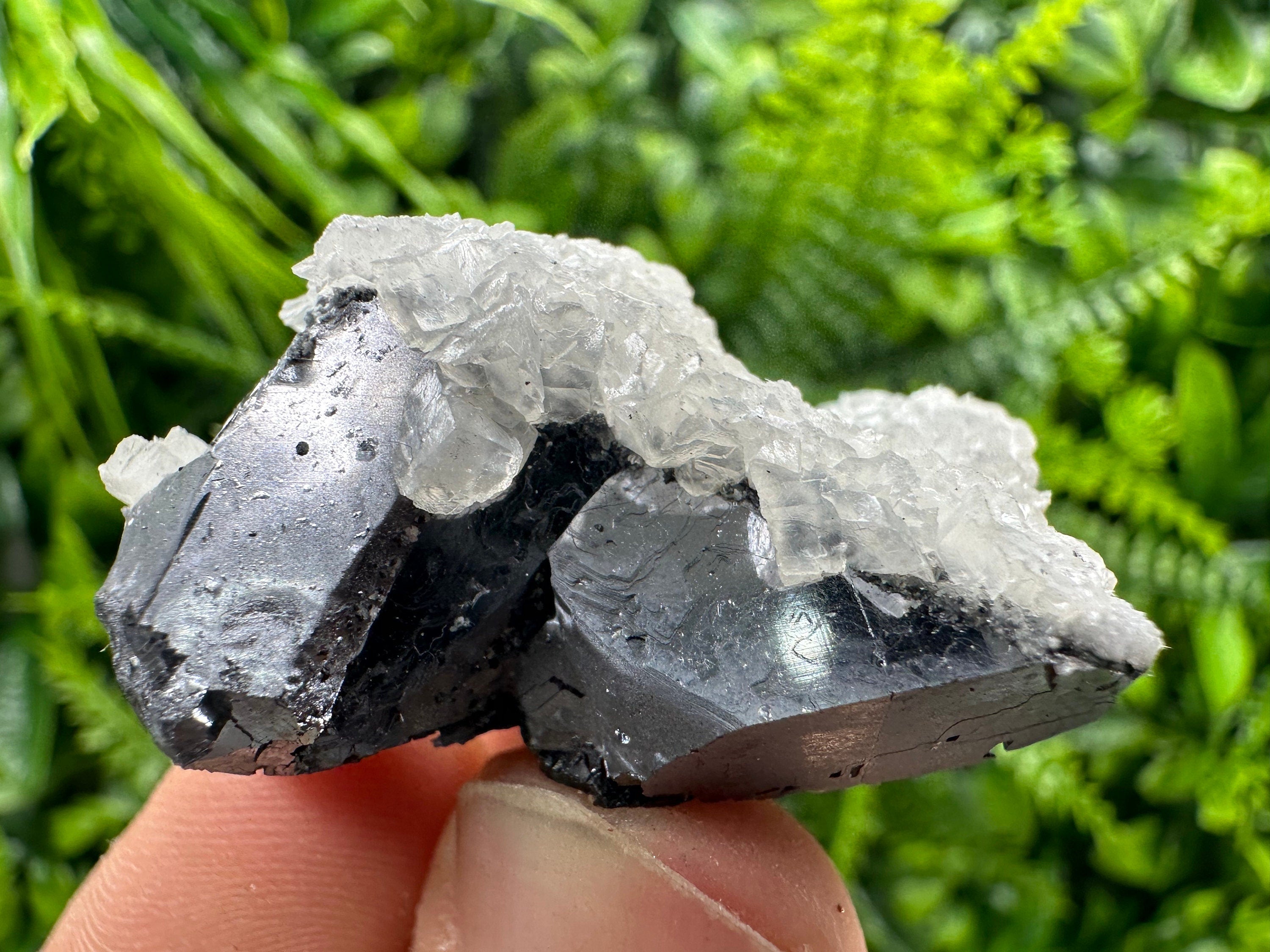 Galena with Calcite Cluster: Natural Mineral Souvenir