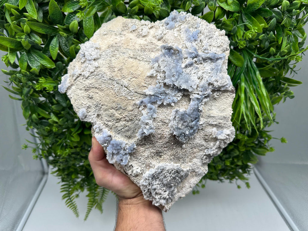 Rare Light Blue Chalcedony Specimen: Bulgarian Mineral Collection, Home Decor Stone