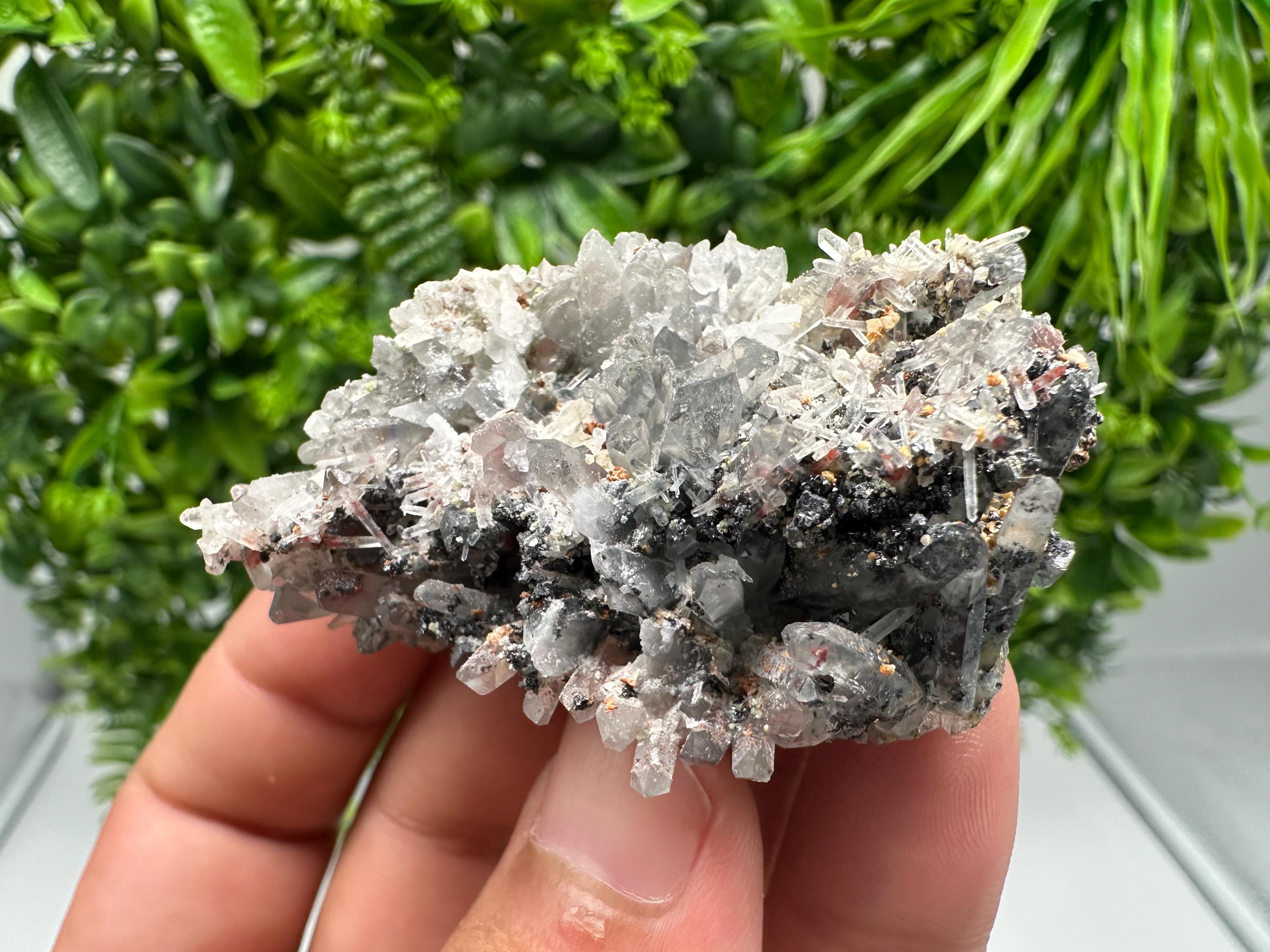 Quartz with Hematite & Iron Oxide: Collectible Mineral Specimen, Home Decor Stone