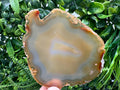 Polished Agate Slice: Spiritual Healing Crystal Coaster (10/9cm)