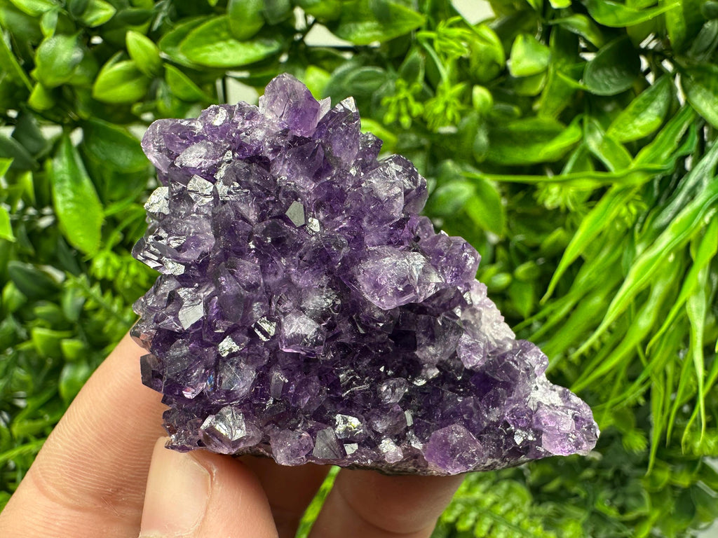 Natural Purple Amethyst Cluster from Uruguay: Home Decor Crystal