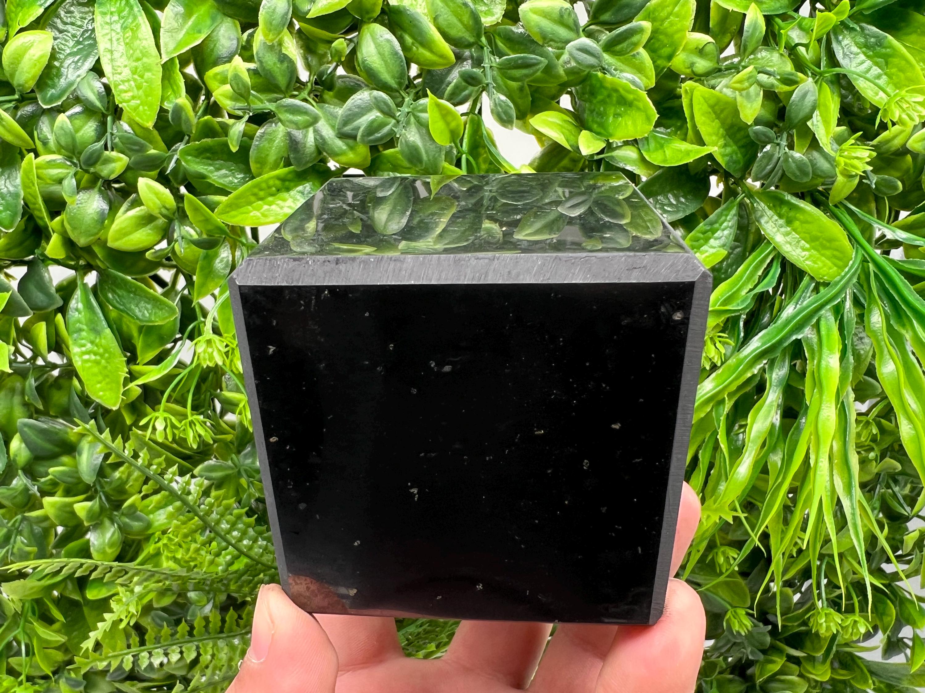 7cm Shungite Cube: Polished EMF Protection Crystal
