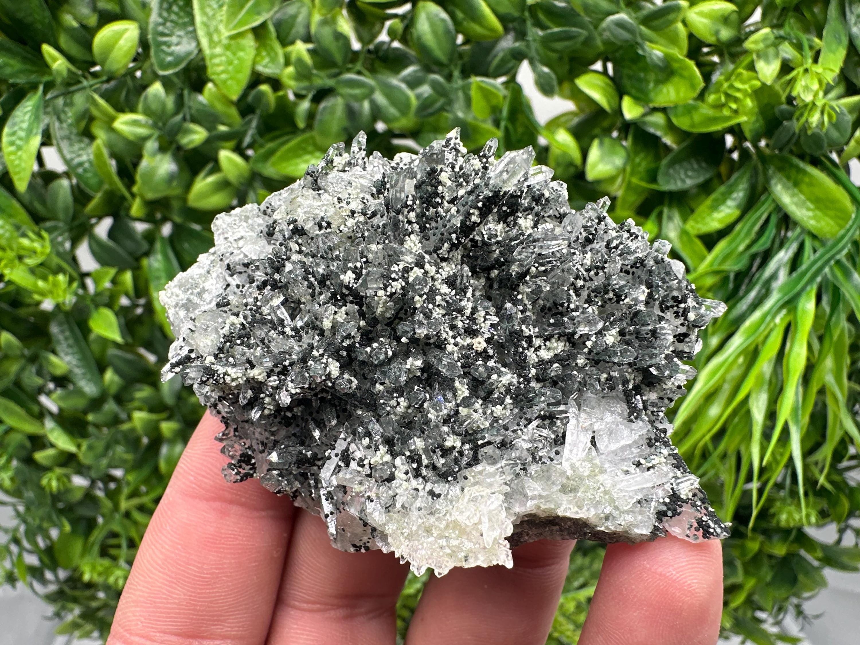 Chlorite Quartz Mineral Specimen, Bulgaria Crystal Decor