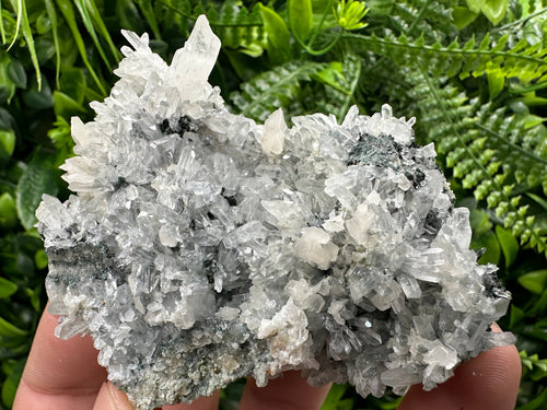 Calcite on Quartz Crystal: Borieva Mine, Bulgaria