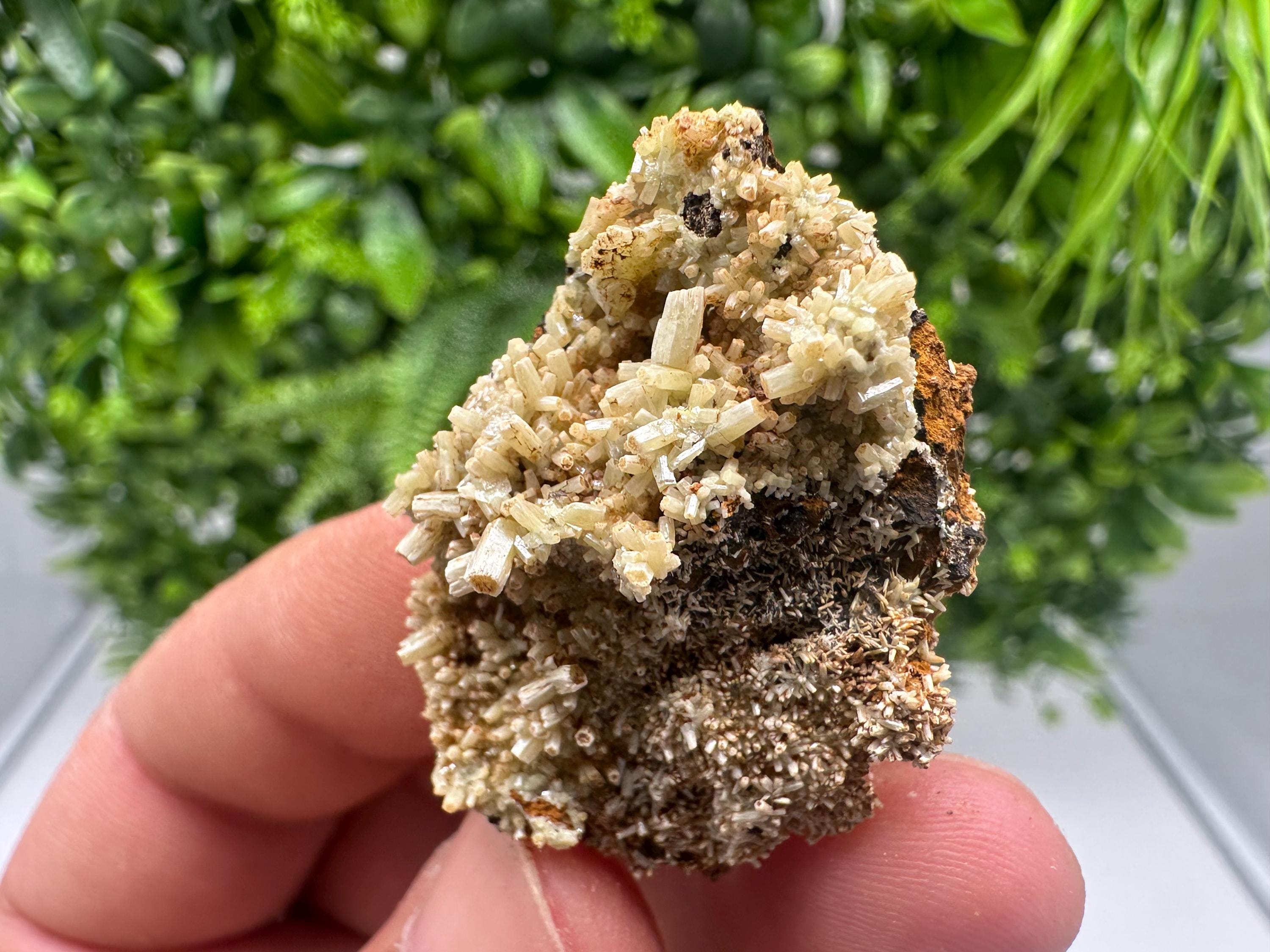 Rare Green Pyromorphite with Hematite on Quartz - Madjarovo Mine