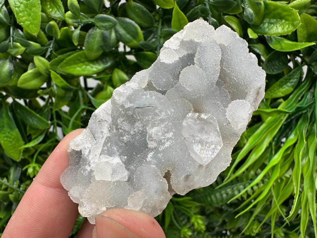 Apophyllite Stilbite on Chalcedony, India Mineral Specimen