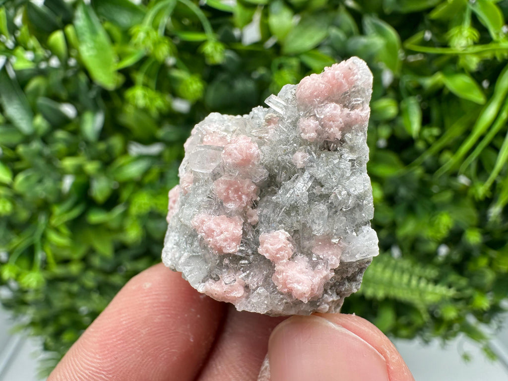 Rhodochrosite on Quartz Specimen, Starnica Mine, Bulgaria