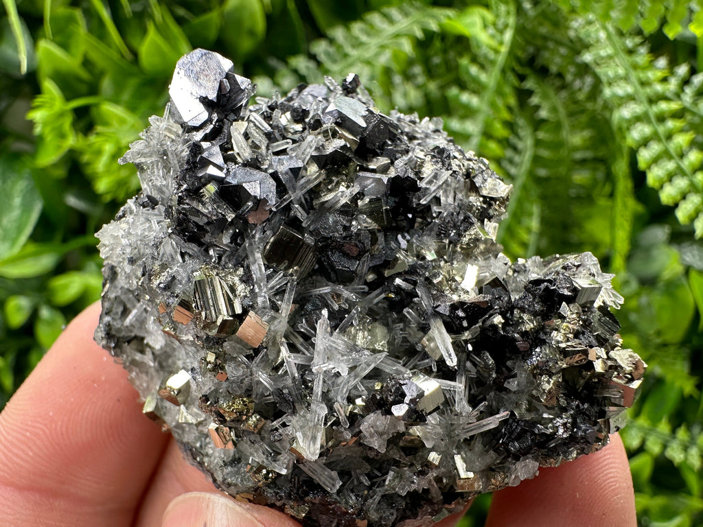 Galena Sphalerite Pyrite on Quartz: Borieva Mine Crystal Decor