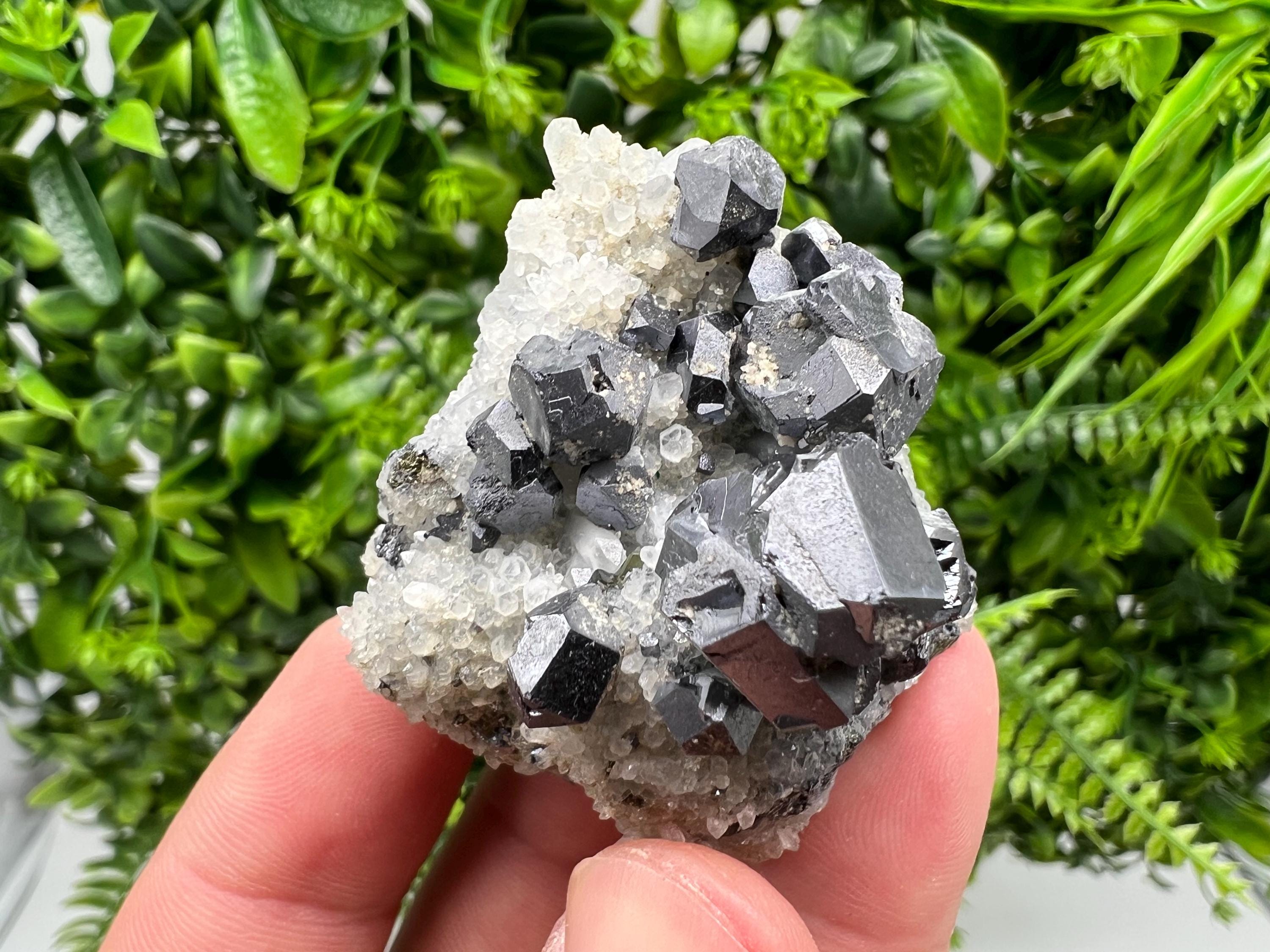 Galena on Chalcedony, Krushev Dol Mine, Bulgaria