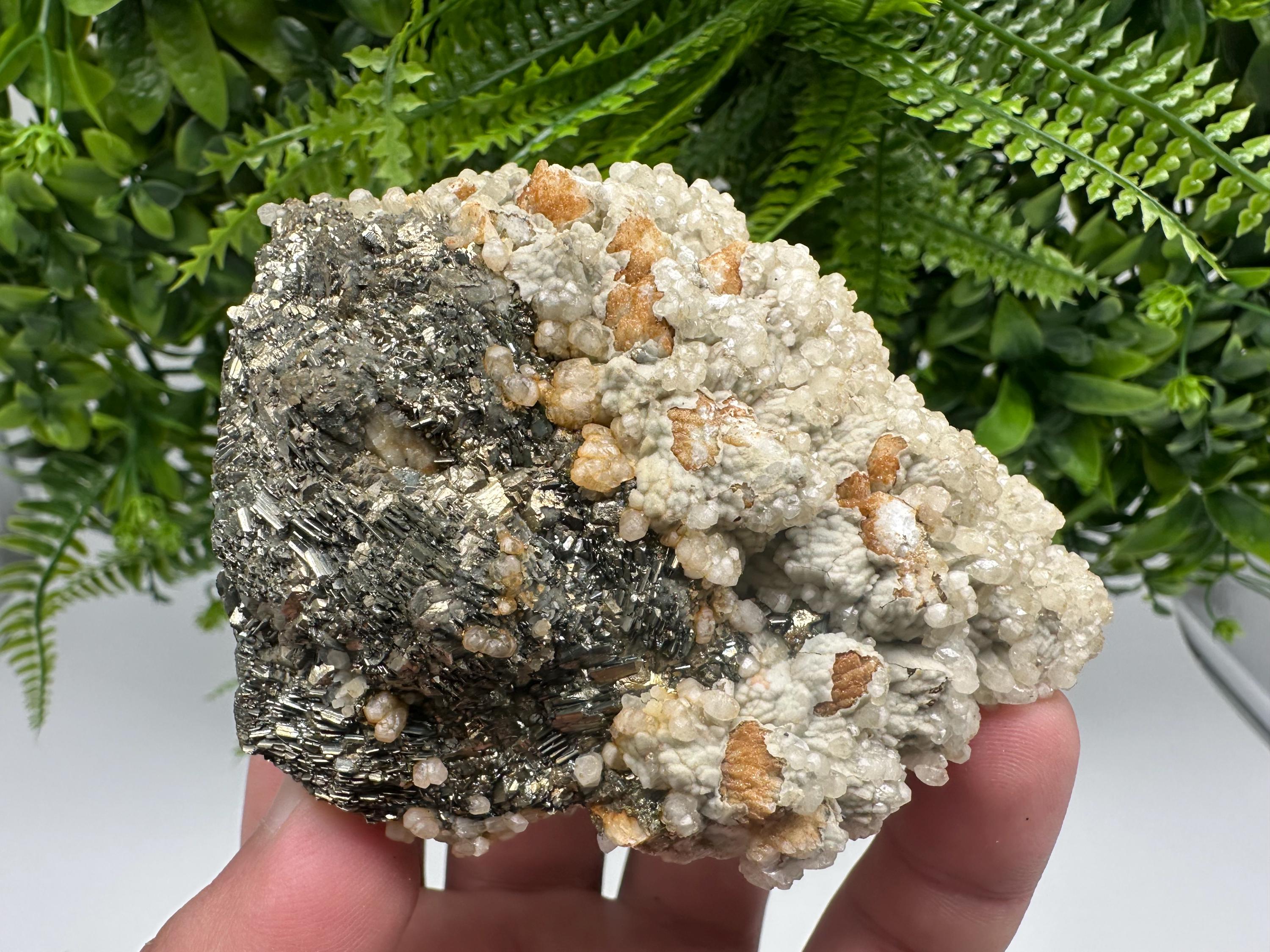 Marcasite with Calcite Specimen: Androvo Mine, Bulgaria