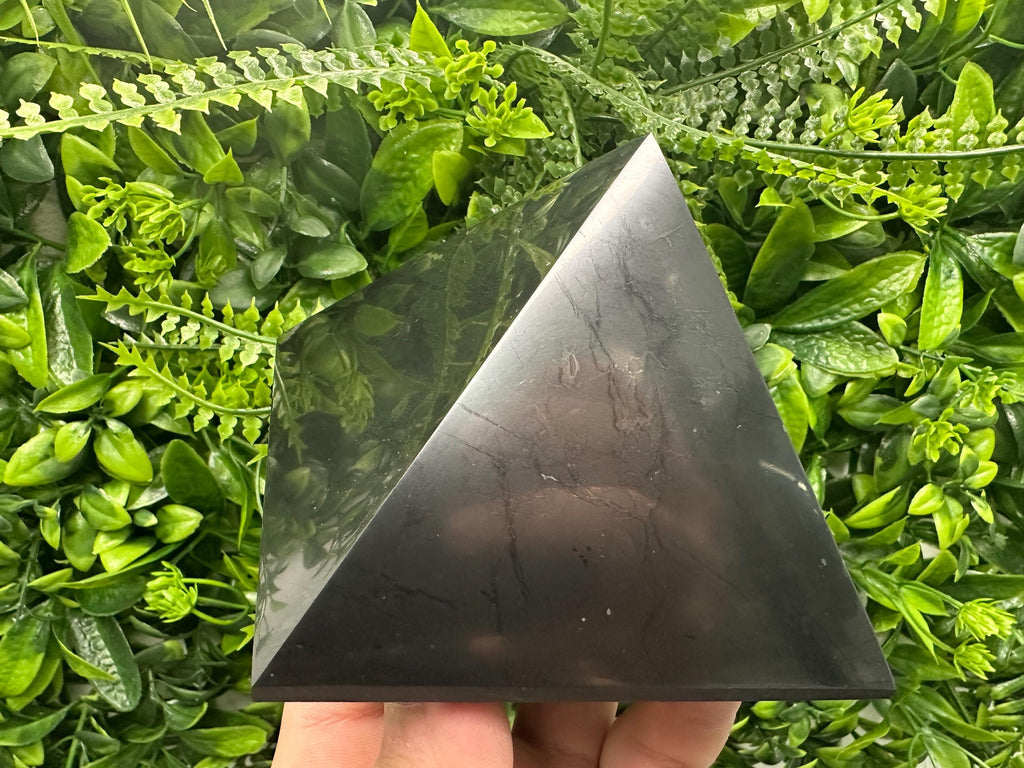 Shungite Pyramid 100MM – Natural Protection & EMF Shielding Stone