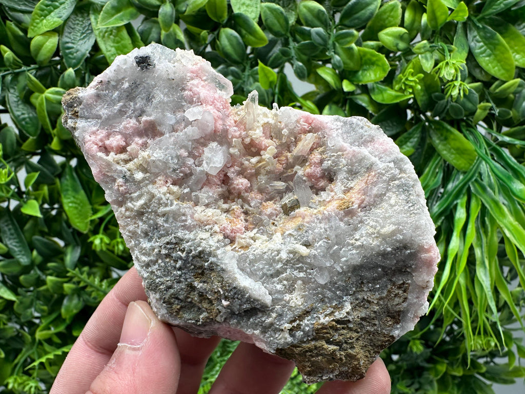 Rhodochrosite on Quartz, Starnica Mine, Bulgaria