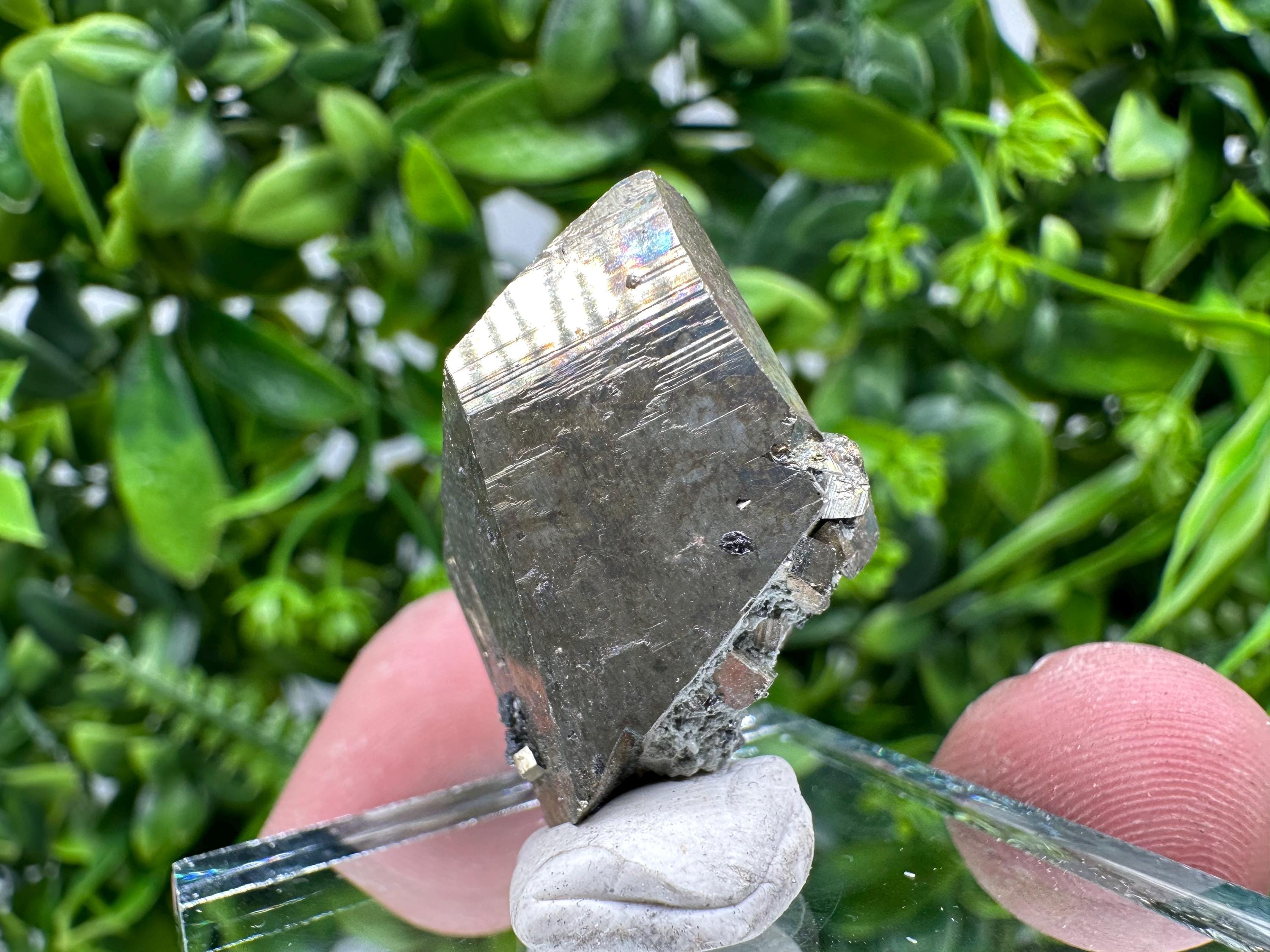 Rare Rainbow Pyrite Crystal Cluster - Borieva Mine, Bulgaria