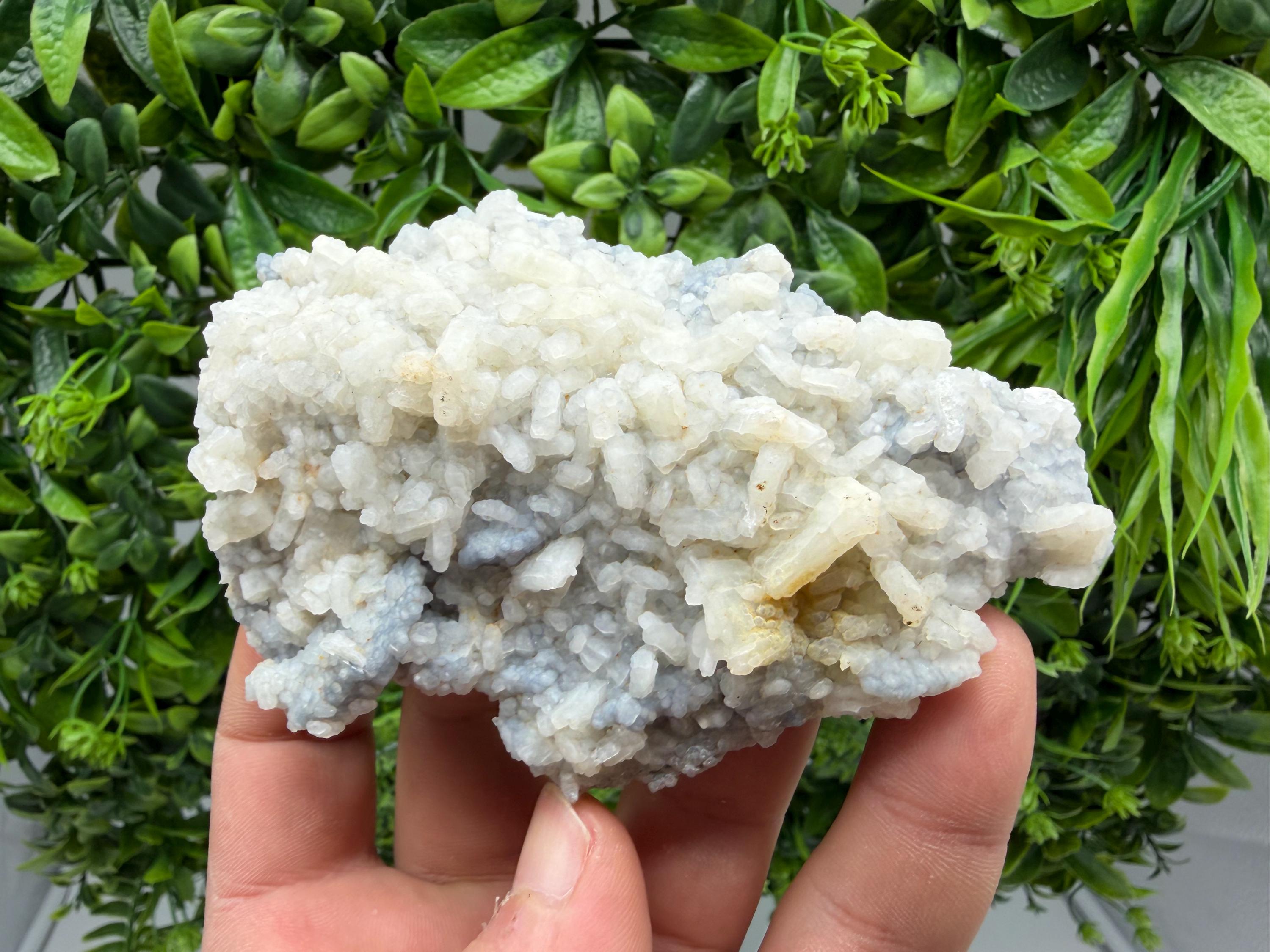 Rare Fluorescent Calcite after Barite on Chalcedony - Androvo Mine, Bulgaria