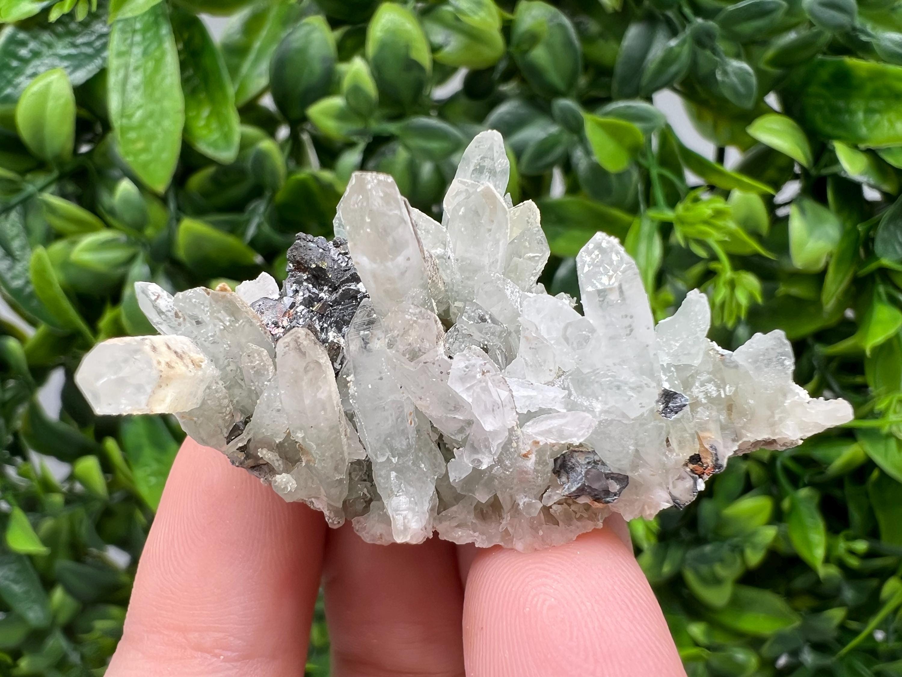 Transparent Quartz,Chlorite,Chalcopyrite Matrix,From Borieva mine,Madan,Bulgaria,Quartz,Quartz crystal,mineral specimen,collection quartz
