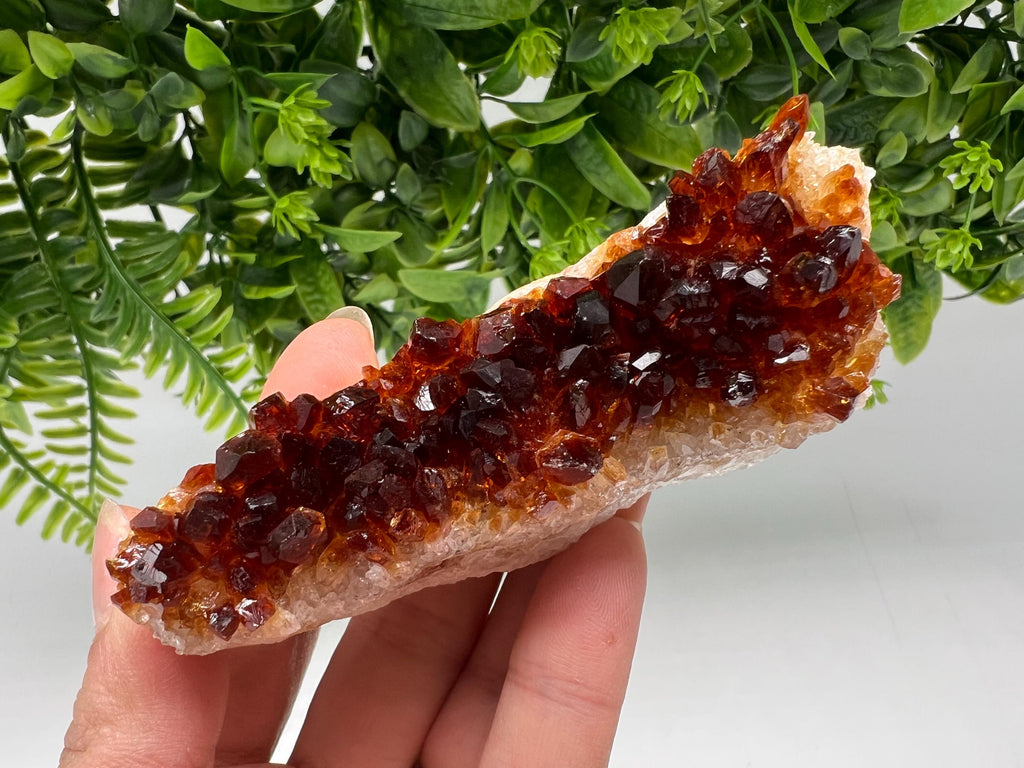 Citrine Crystal with Hematite Inclusions: Natural Phantom Cluster