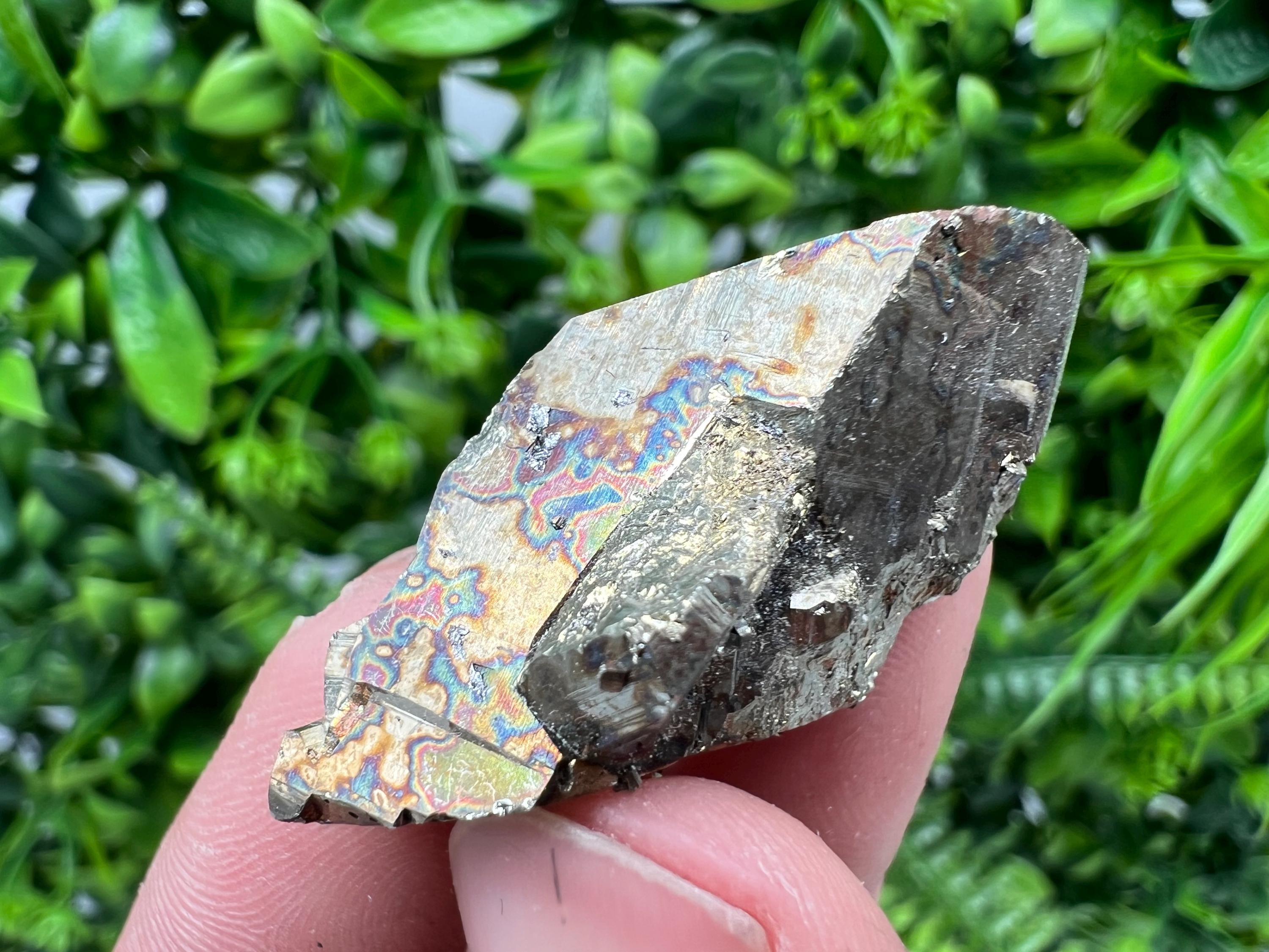 Rare Rainbow Pyrite Cluster: Borieva Mine, Bulgaria