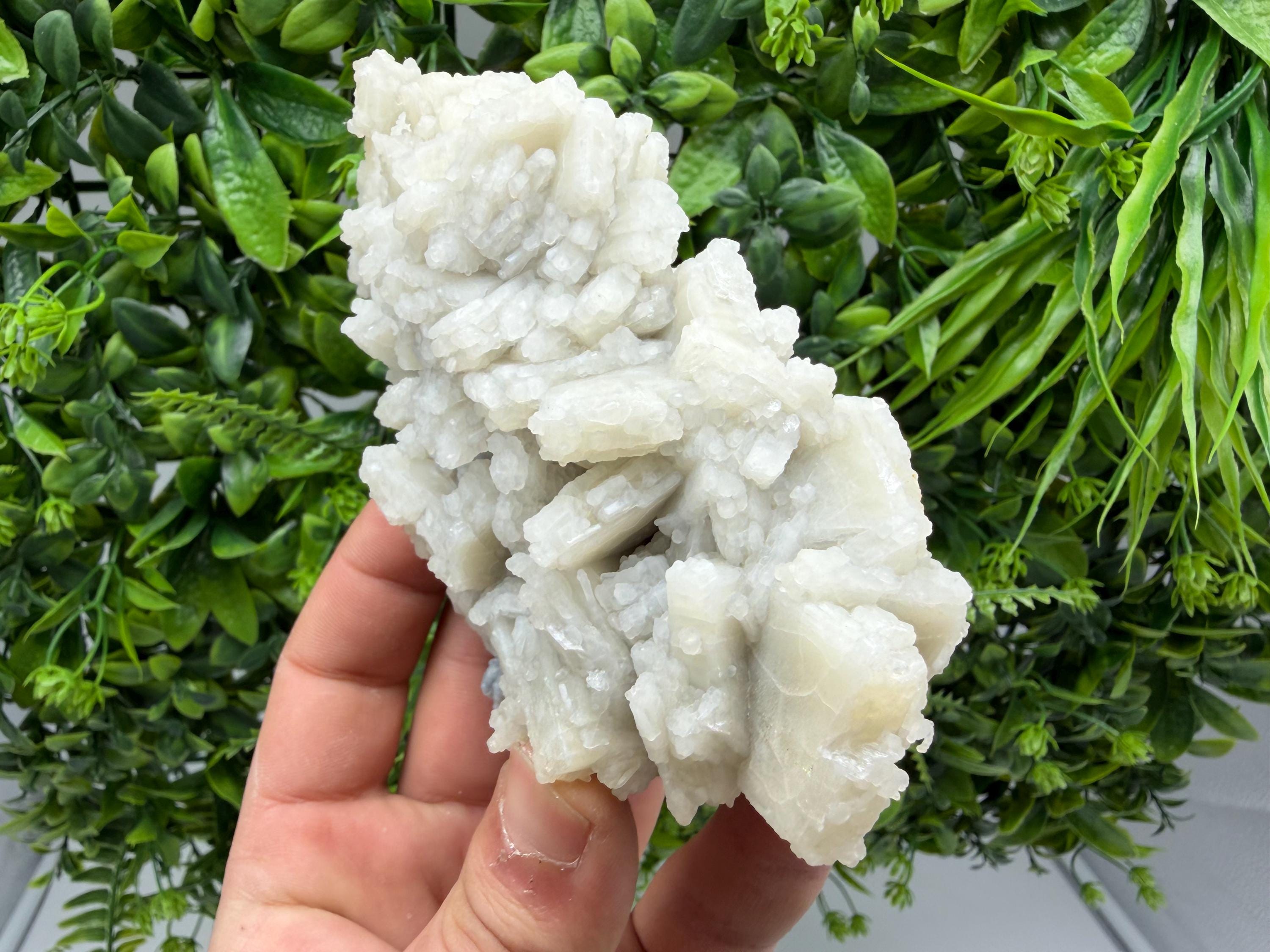 Rare Fluorescent Calcite after Barite on Chalcedony - Androvo Mine, Bulgaria