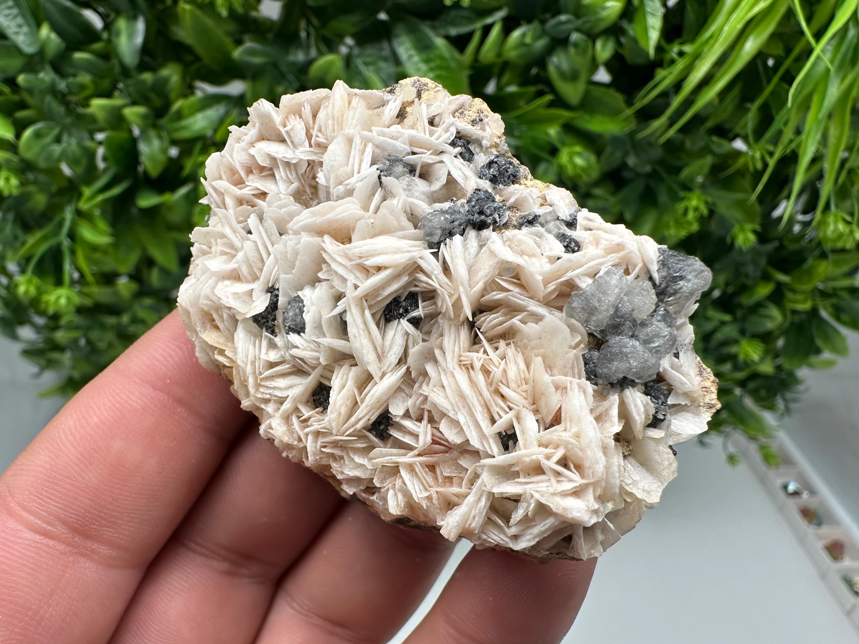 Wonderful Baryte with Cerussite on Galena from Morocco,Crystal, Mineral,Specimen,Cluster,Crystals,Barite Crystal,Cerussite Crystal,Specimen