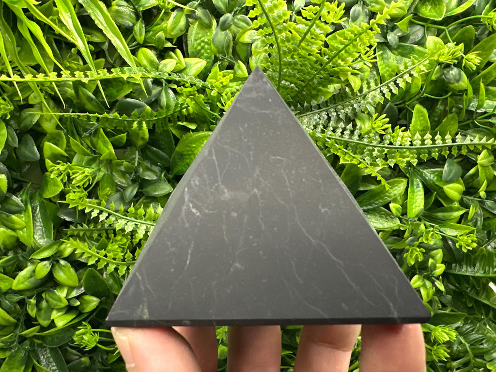 Shungite Pyramid (8cm): EMF & 5G Protection, Healing Crystal