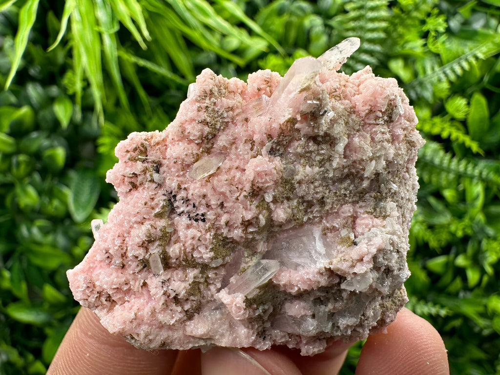 Rhodochrosite with Quartz Crystals, Starnica Mine, Bulgaria