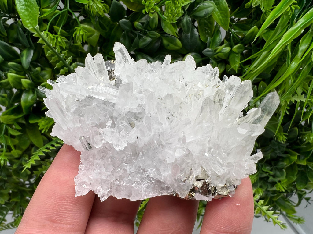 Transparent Chlorite Quartz Crystal Cluster - Madan, Bulgaria