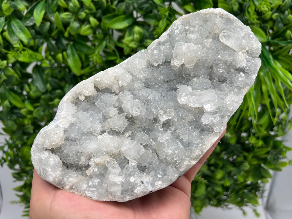 Apophyllite on Chalcedony Specimen: India Minerals, Crystal Collection