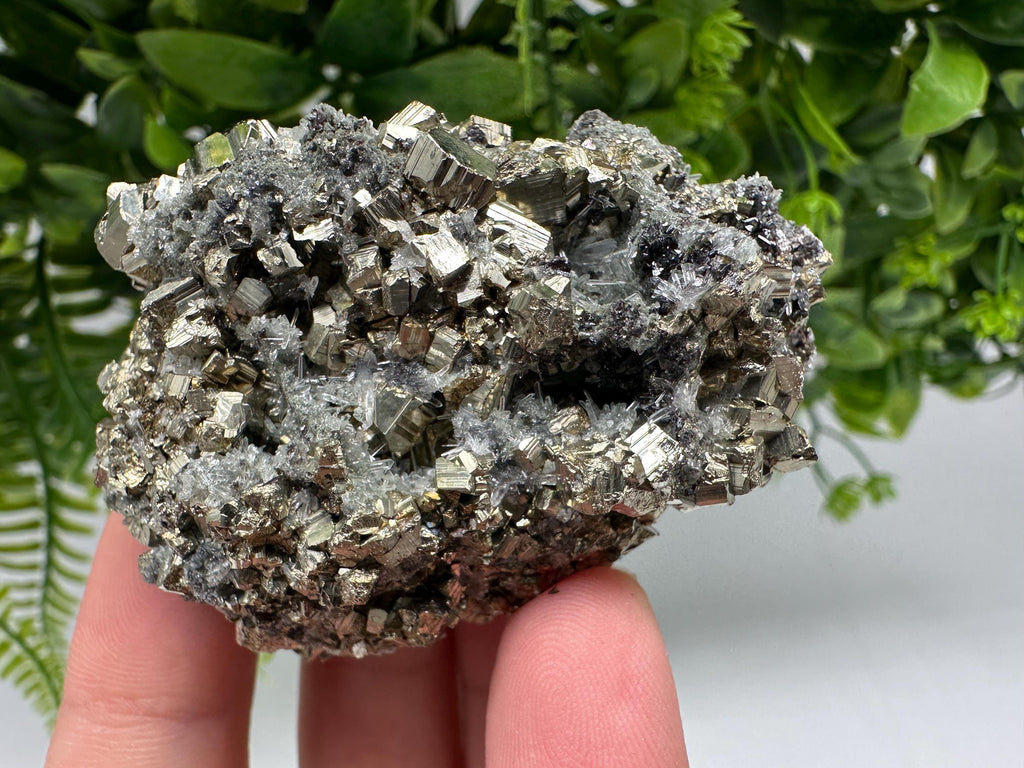Pyrite on Green Quartz: Rare Mineral Specimen, Borieva Mine