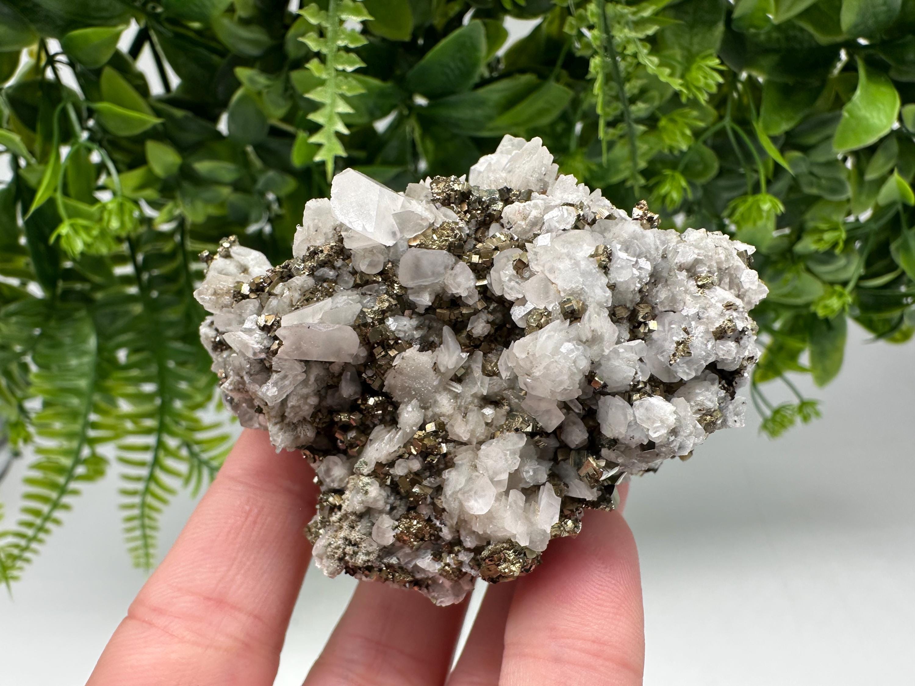 Stunning Pyrite on Quartz,Calcite from Borieva mine,Madan,Bulgaria,natural,collectible mineral specimen,home decor stone,collection crystal