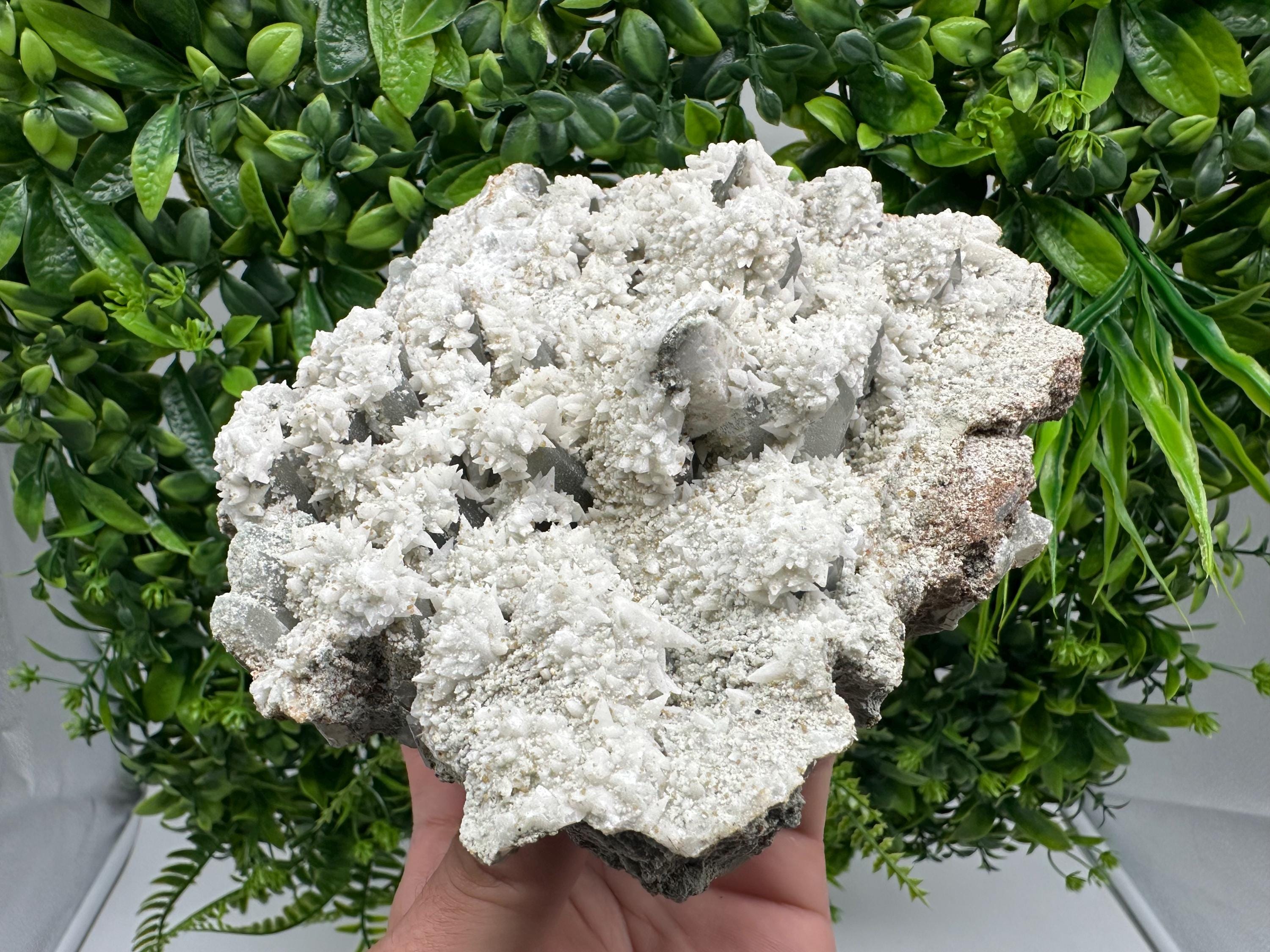 Quartz Cluster with Rhodochrosite, Calcite & Chlorite Inclusions