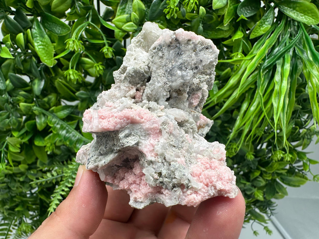 Rhodochrosite with Quartz Crystals: Starnica Mine, Bulgaria