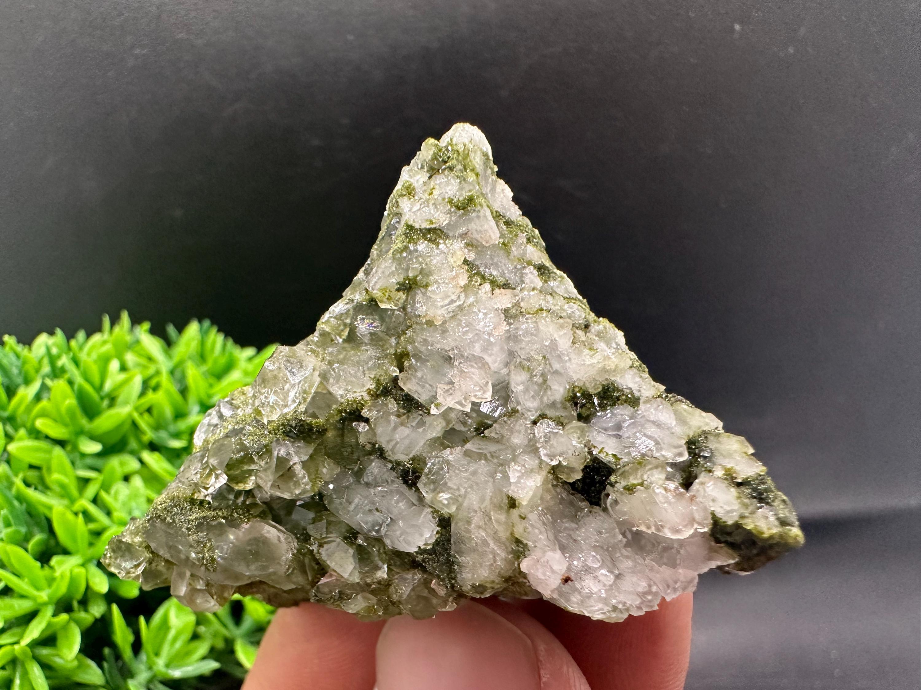 Rare Green Epidote with Quartz Crystals, Eastern Anatolia Turkey
