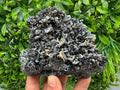 Natural Shiny Galena Cluster with Siderite Quartz, Bulgaria Mineral Specimen