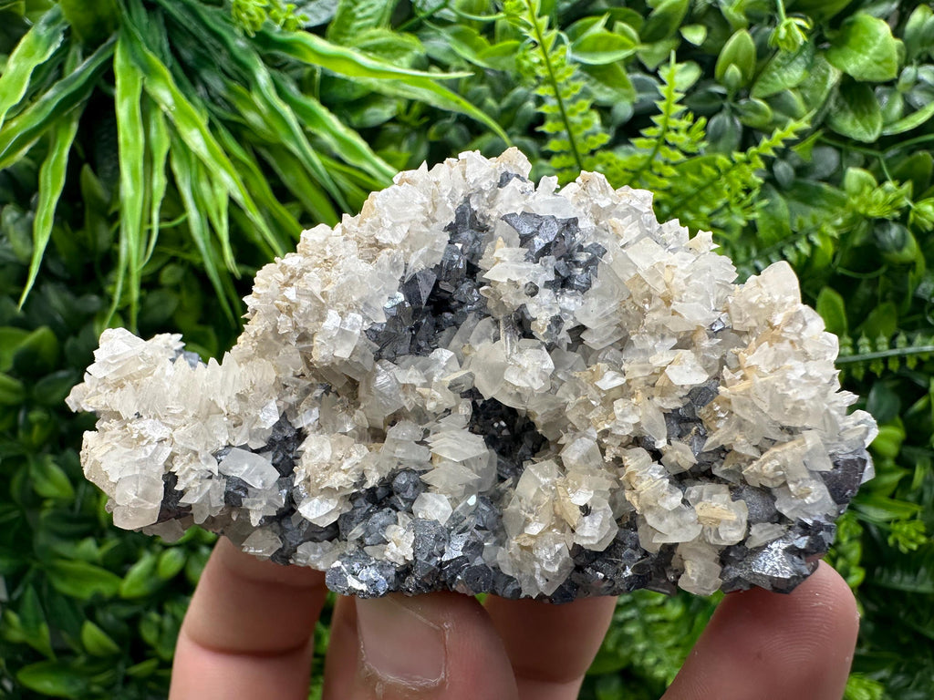 Galena Quartz Calcite Cluster, Bulgaria Mineral Specimen (10/6/4 cm)