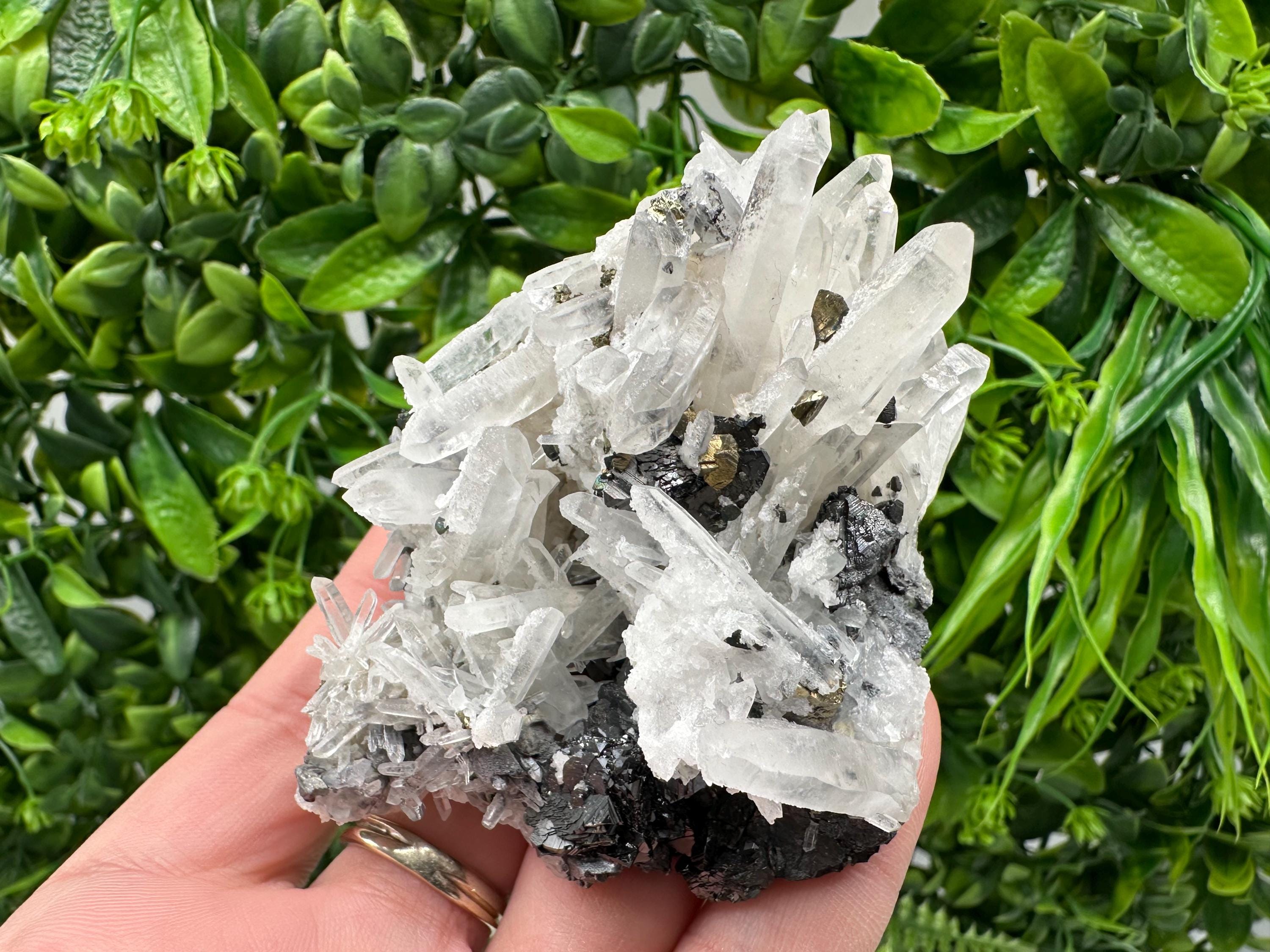 Wonderful Sphalerite Chalcopyrite on  Quartz whit Galena feom 9 th September mine,Bulgaria,natural,collection mineral specimen,gift