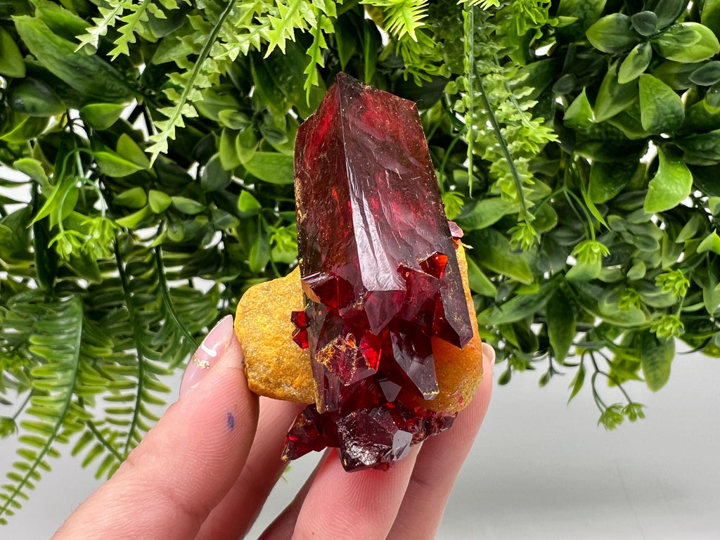 XXL Lab-Grown Pruskite Ruby Crystal on Matrix
