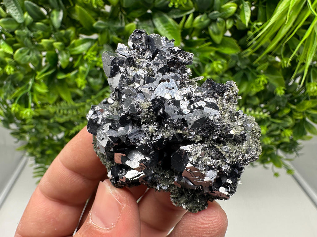 Sphalerite Galena Crystal Cluster with Quartz, Epidote & Chlorite