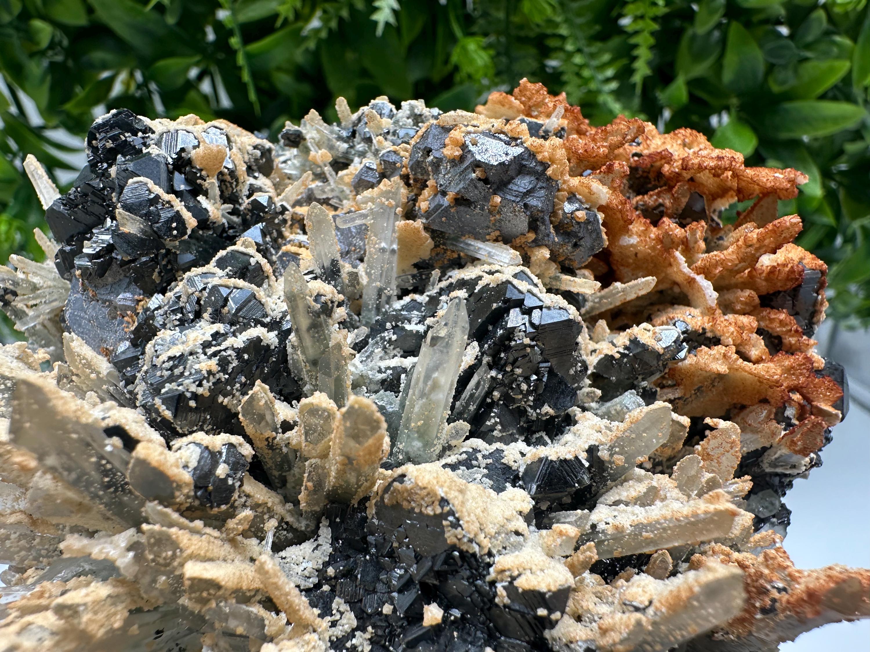 Amazing Galena spinel law on Quartz whit Siderite,from Krushev dol mine,Bulgaria,natural,collection mineral specimen,home decor crystal,souv