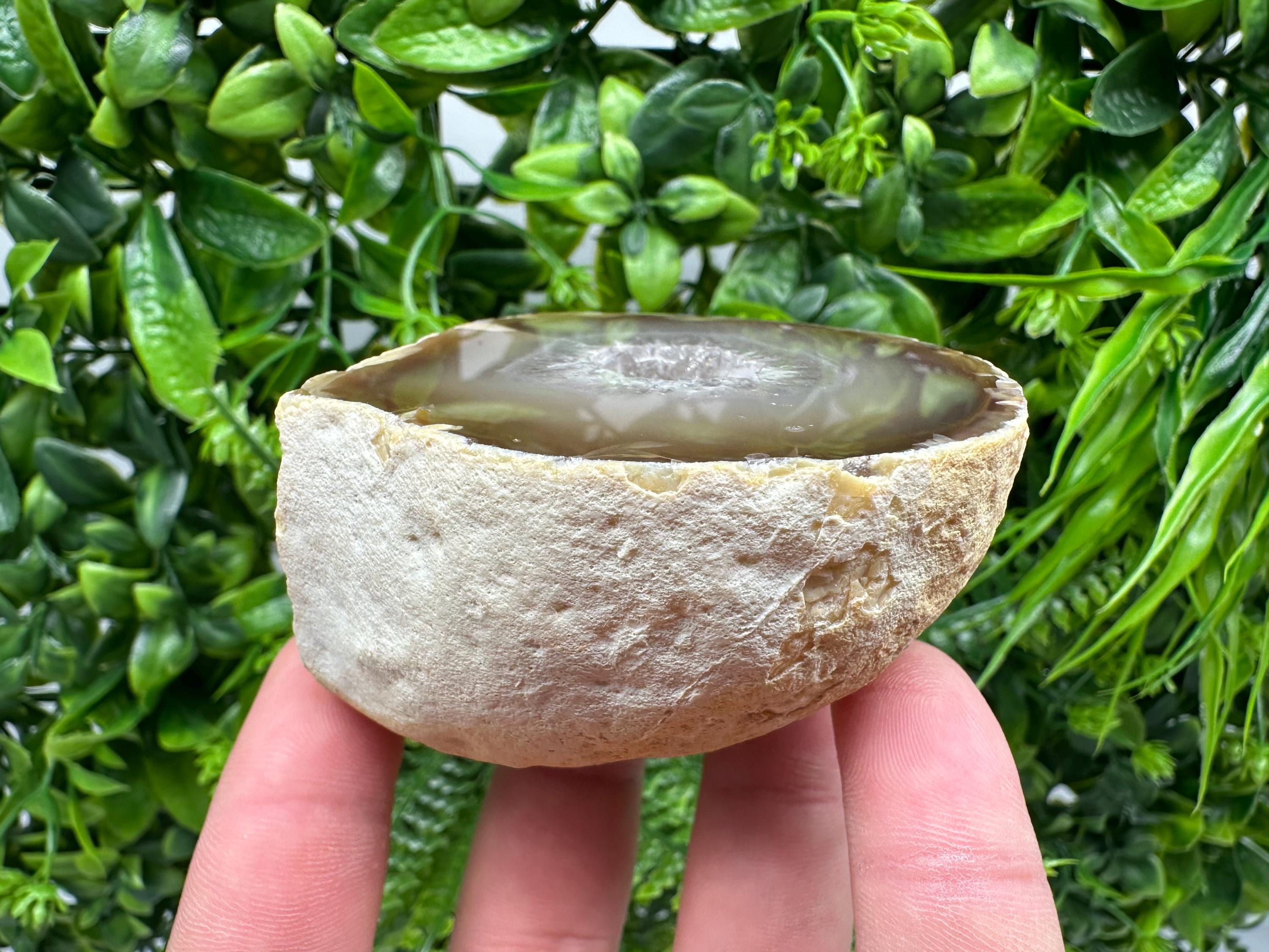 Natural Agate Druzy Geode: Quartz Crystal, 264 grams