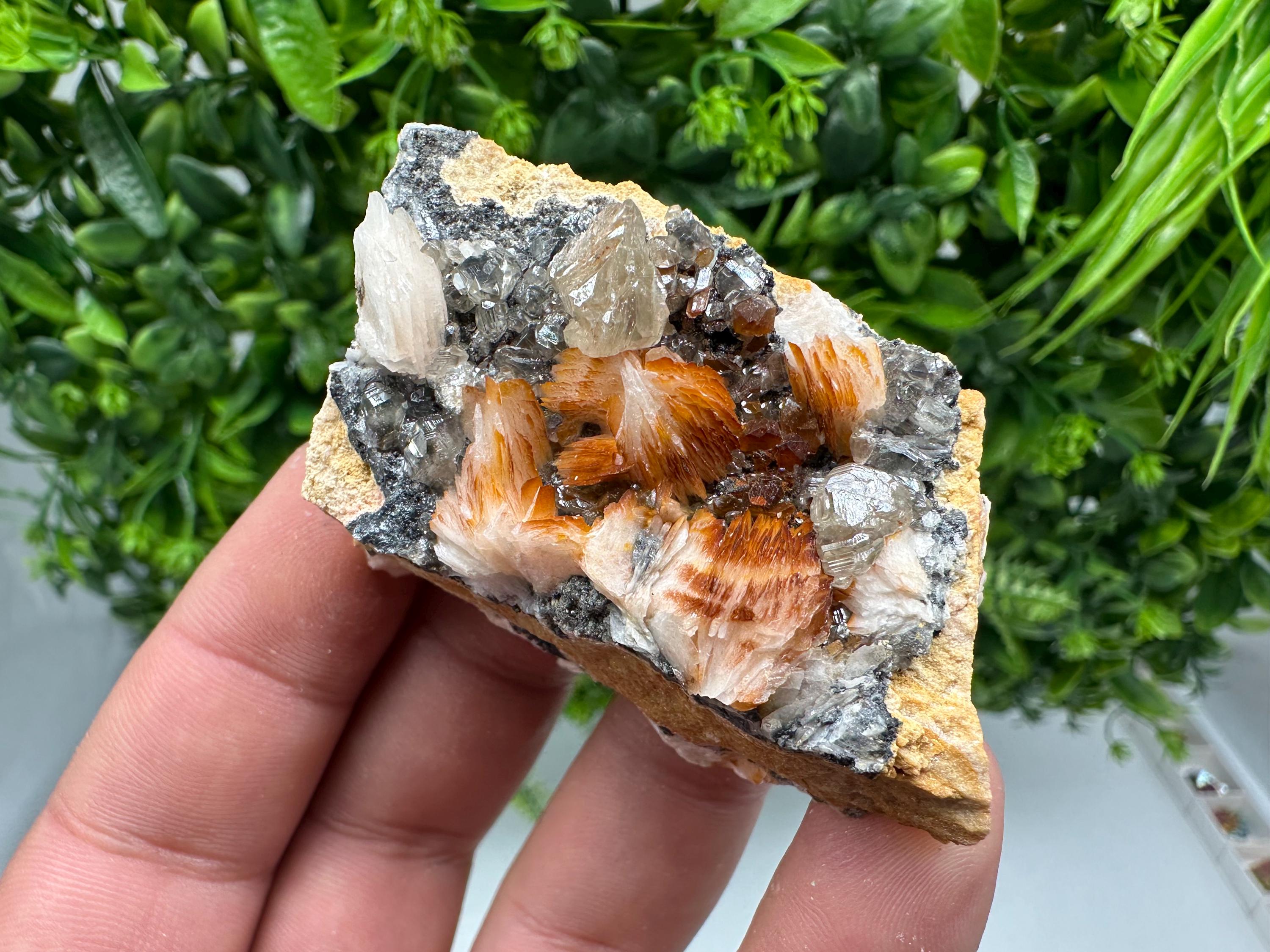 Wonderful Baryte with Cerussite on Galena from Morocco,Crystal, Mineral,Specimen,Cluster,Crystals,Barite Crystal,Cerussite Crystal,Specimen