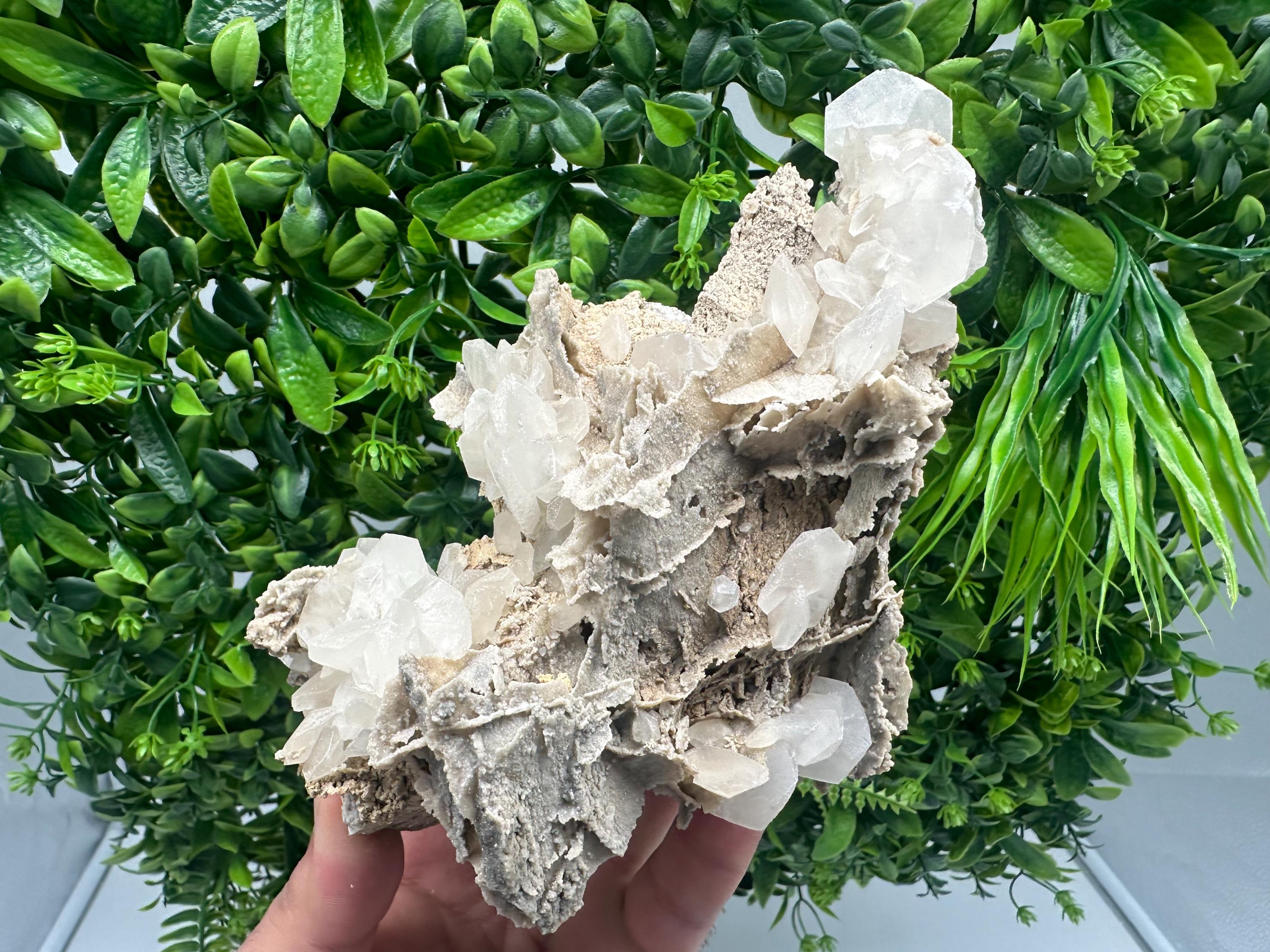 UV Calcite on Aragonite, Bulgaria Mineral Specimen, Rare Crystal