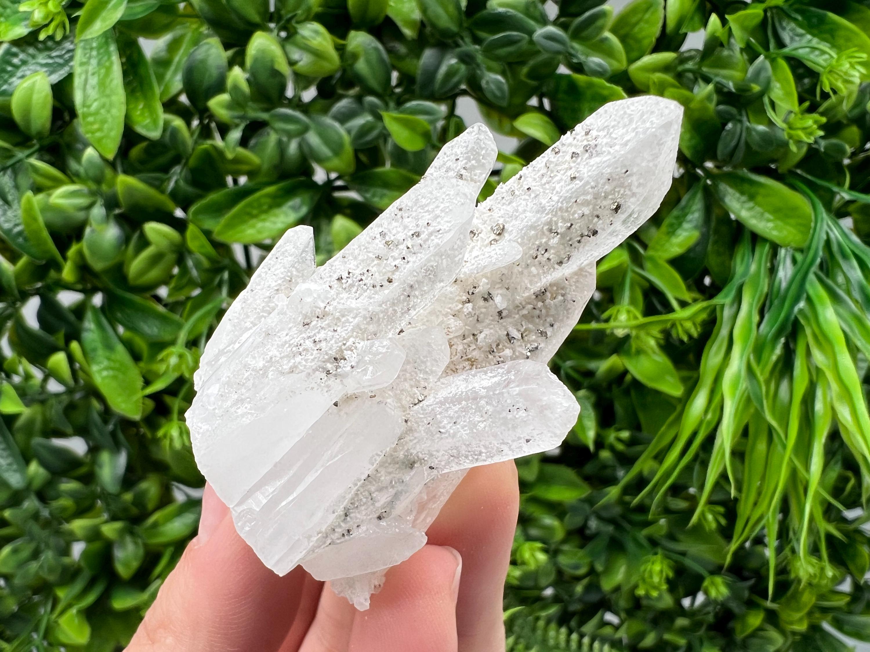 Wonderful Transparent Quartz whit Pyrite,from Krushev dol mine,Bulgaria,natural minerals,collection crystal,home decor stone,gift,quartz cls