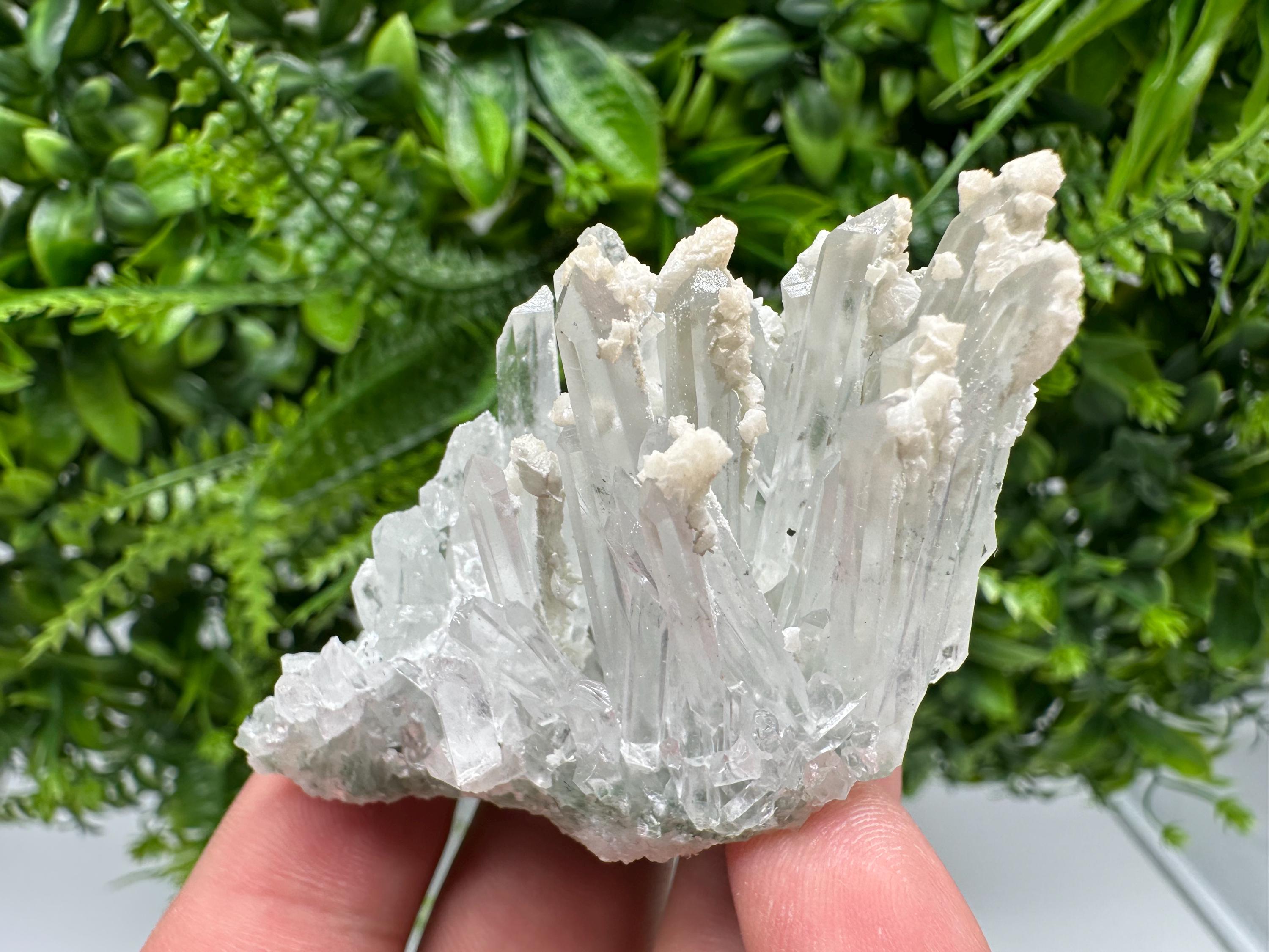 Transparent Quartz with Calcite: Krushev Dol Mine, Bulgaria