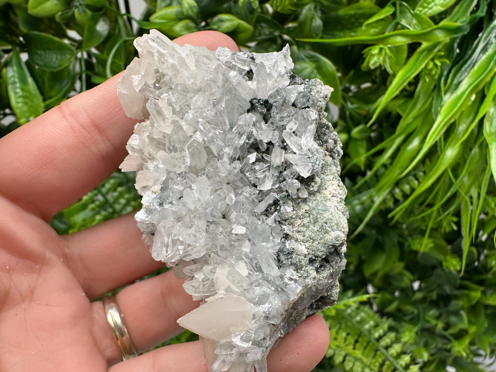 Calcite Quartz on Chlorite Matrix, Bulgaria Mineral Specimen