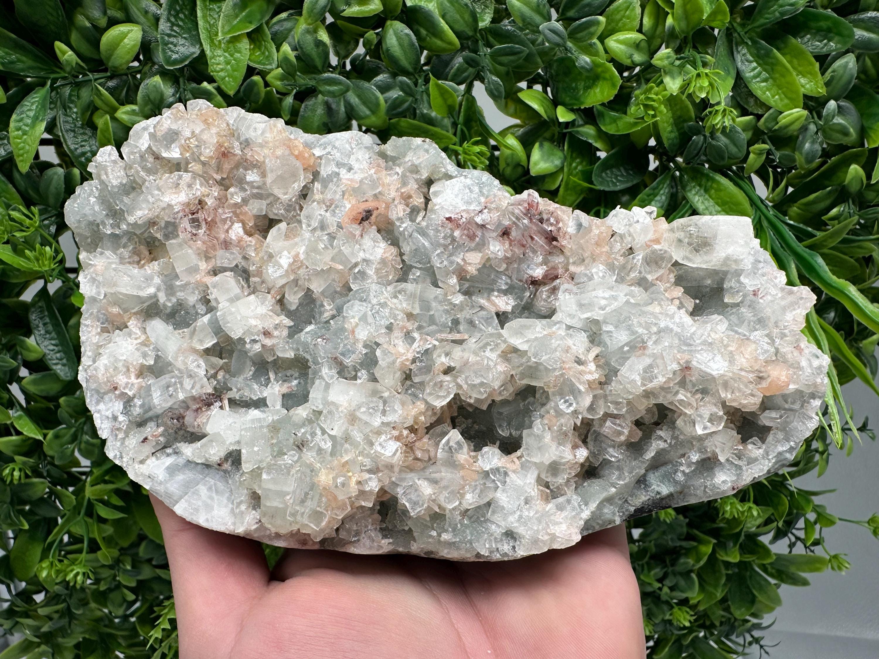 Apophyllite Stilbite on Chalcedony, Natural Mineral Specimen, India
