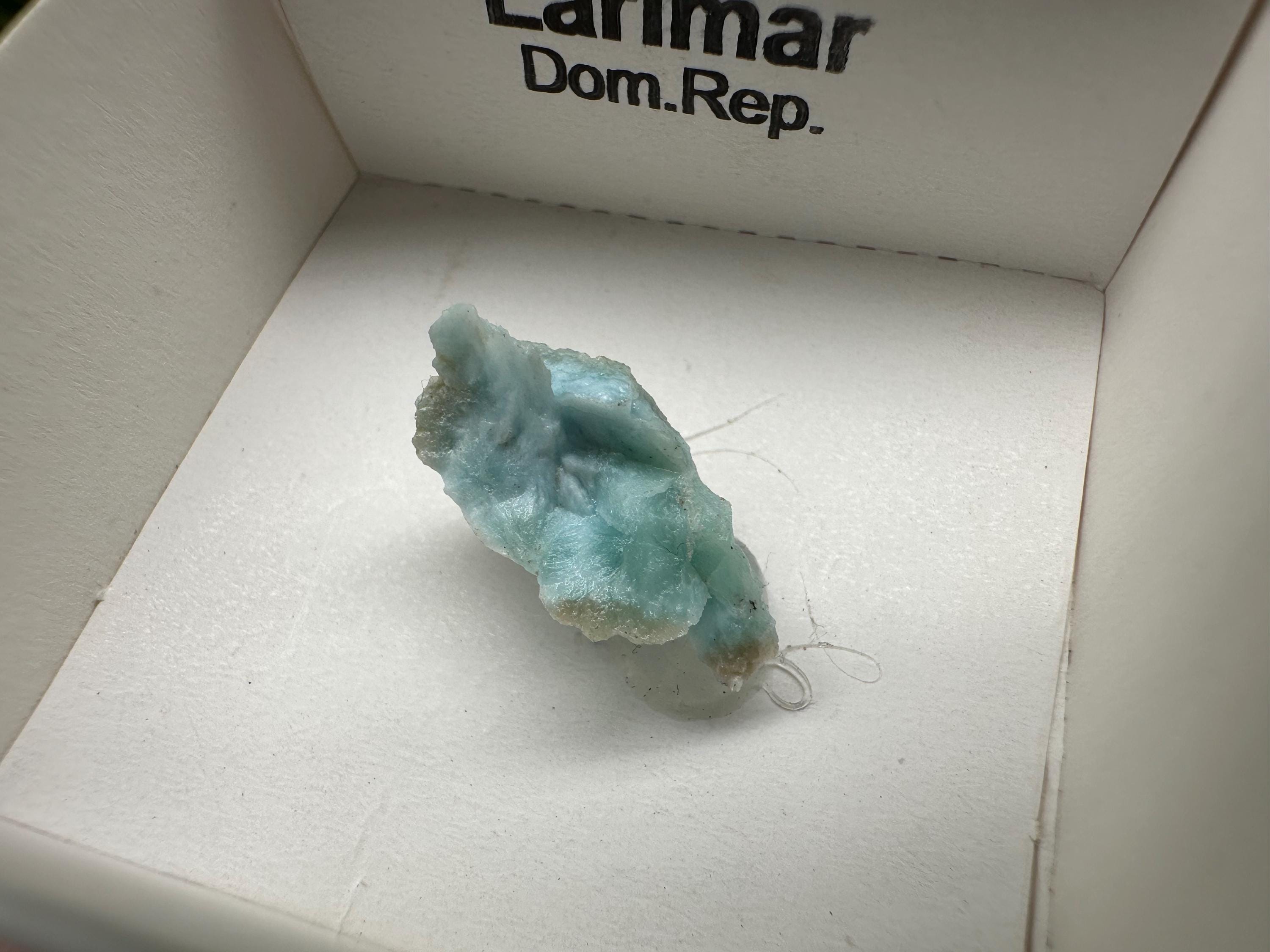Rare Raw Larimar Specimen: Dominican Republic Crystal BOX 4/4 cm