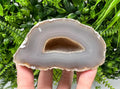 Natural Agate Geode: Blue Quartz Crystal Druzy