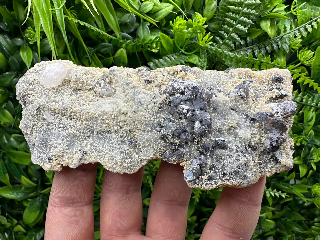 Galena Calcite Sphalerite on Quartz, Borieva Mine Mineral Specimen