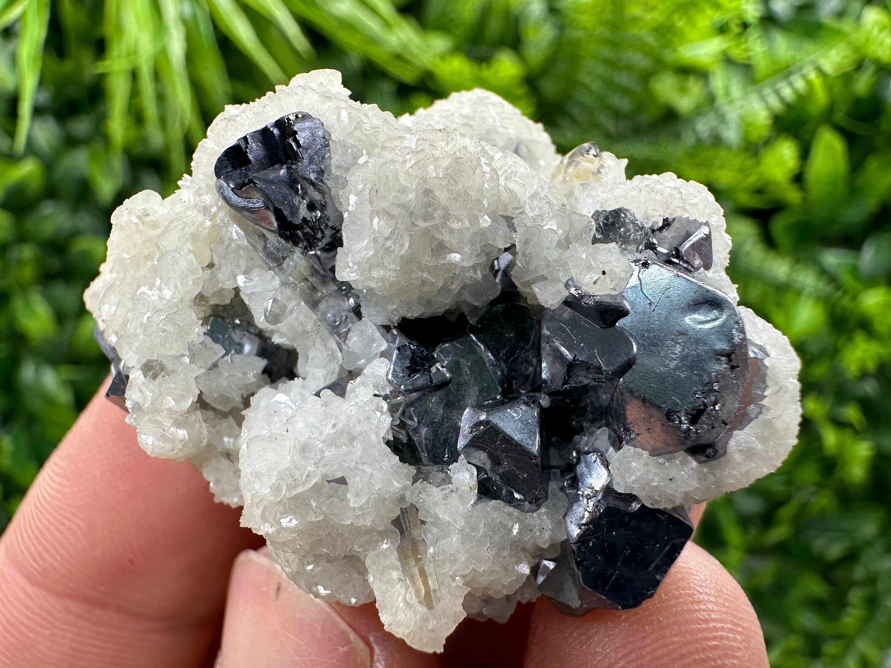 Galena with Calcite and Quartz: Natural Mineral Souvenir
