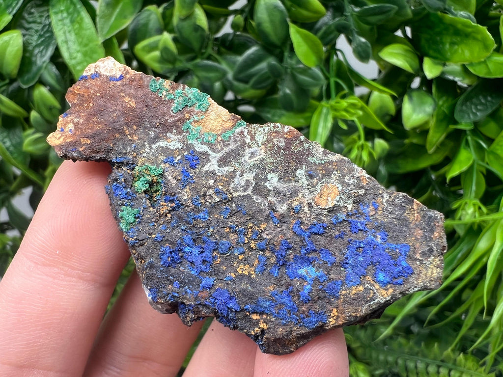 Azurite Malachite Mineral Specimen: Moroccan Blue Green Crystal, Home Decor
